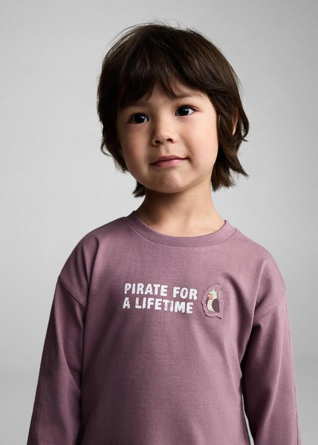 Mango Camiseta Algodón Mensaje