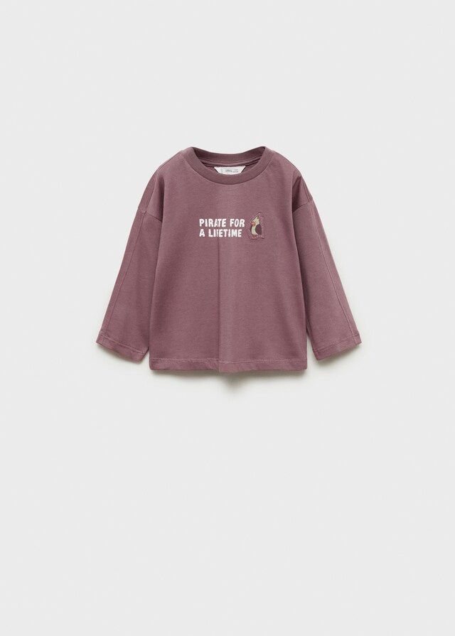 Mango Camiseta Algodón Mensaje