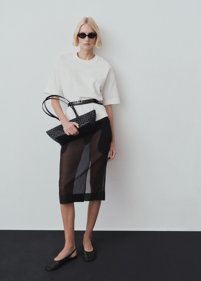 Mango Camiseta Algodón Oversize