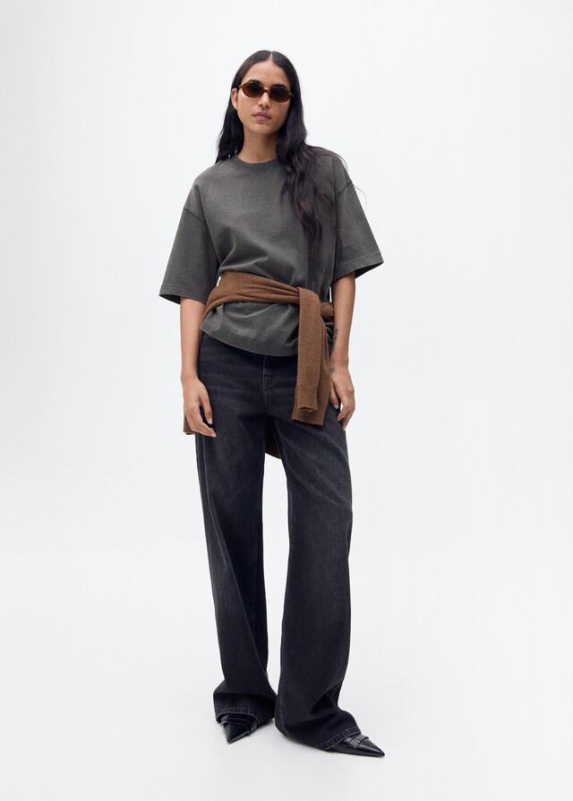 Mango Camiseta Algodón Oversize