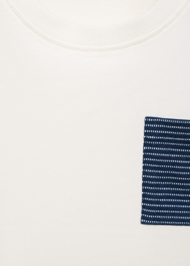 Mango Camiseta Algodón Parche