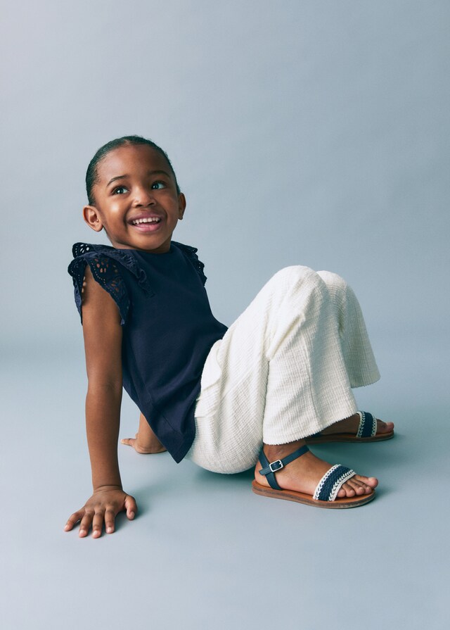 Mango Camiseta Algodón Volantes