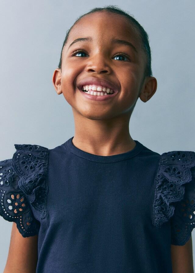 Mango Camiseta Algodón Volantes