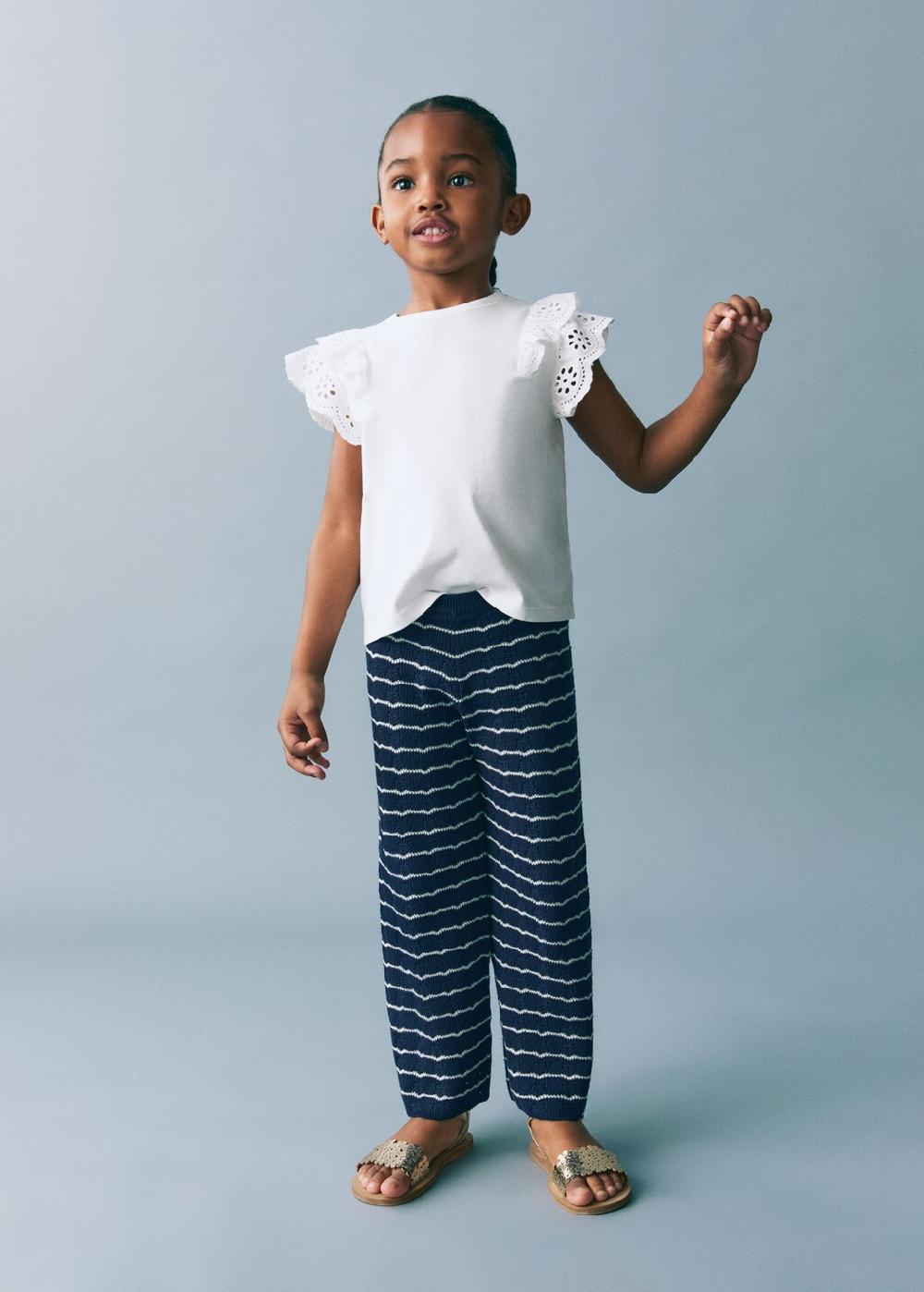 Mango Camiseta algodón volantes