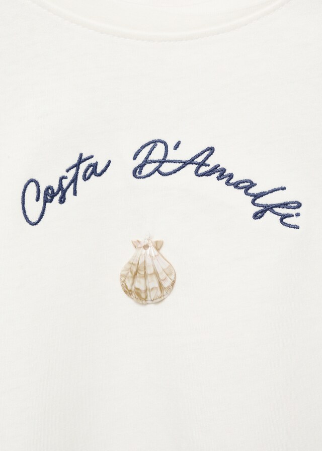 Mango Camiseta Bordada Volantes