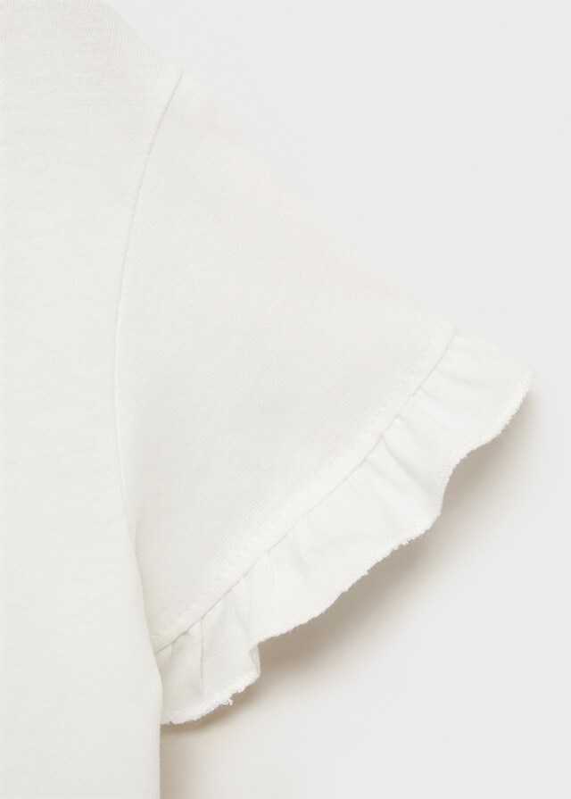 Mango Camiseta Bordada Volantes