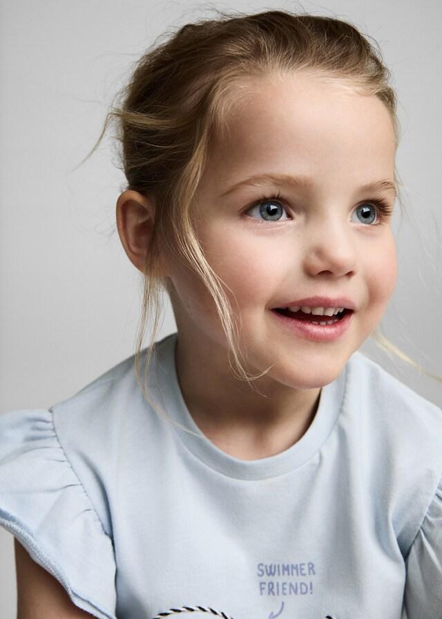 Mango Camiseta Bordada Volantes