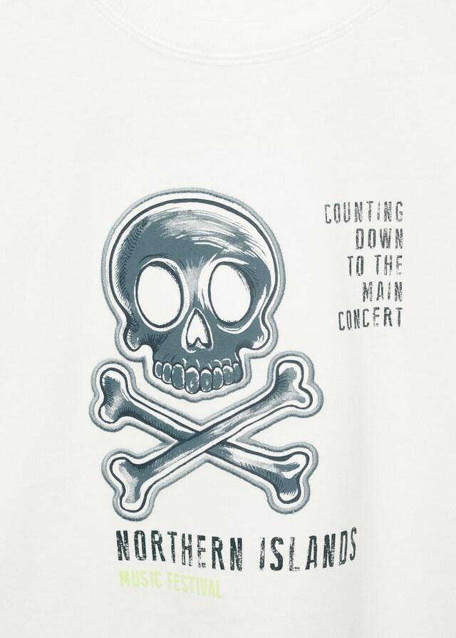 Mango Camiseta Calavera Estampada