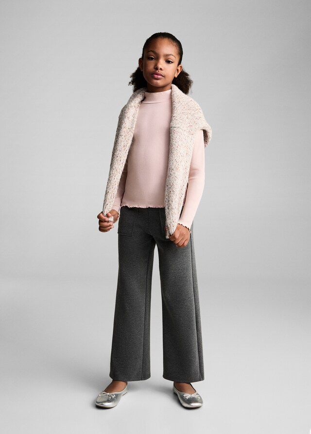 Mango Camiseta Canalé Cuello Alto