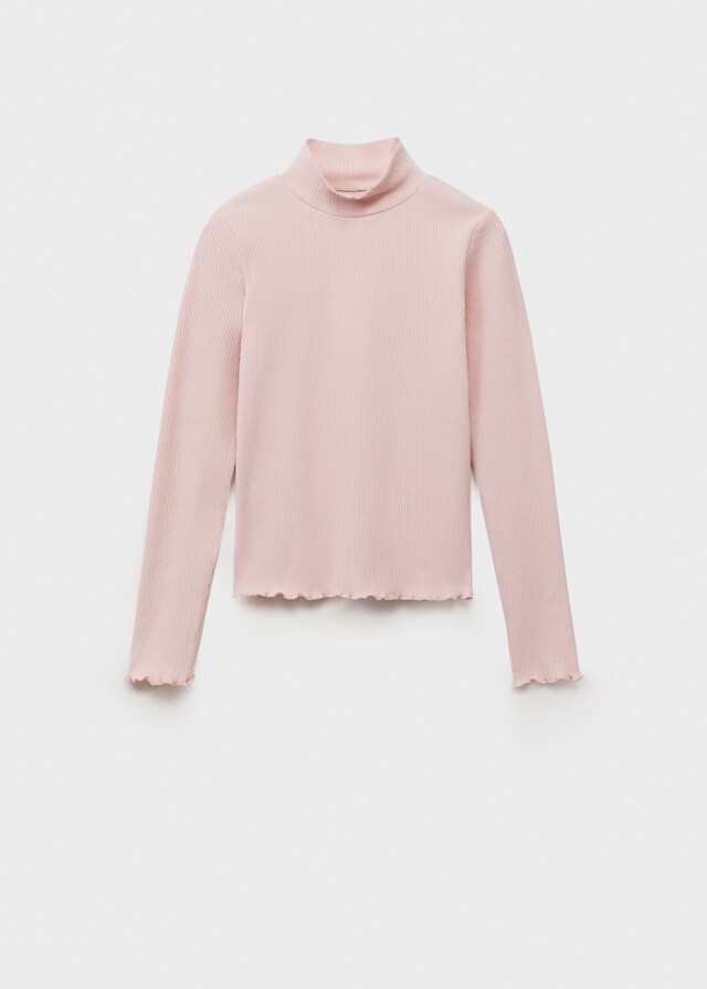 Mango Camiseta Canalé Cuello Alto