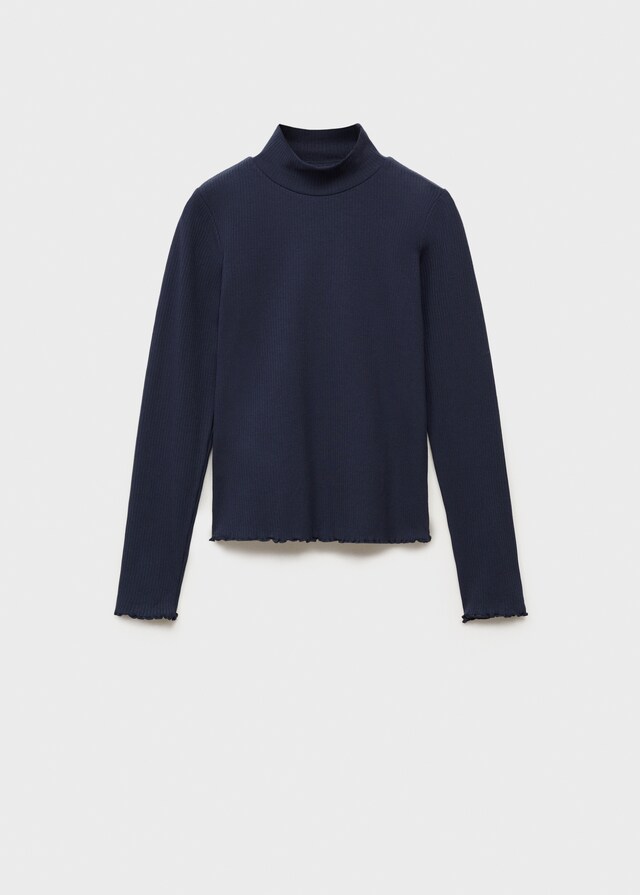 Mango Camiseta Canalé Cuello Alto