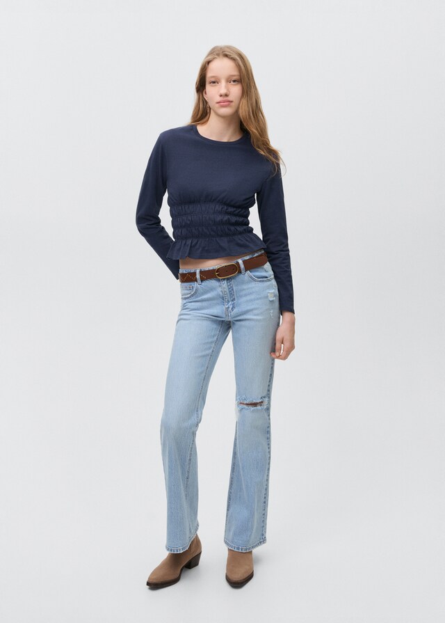 Mango Camiseta Cintura Fruncida