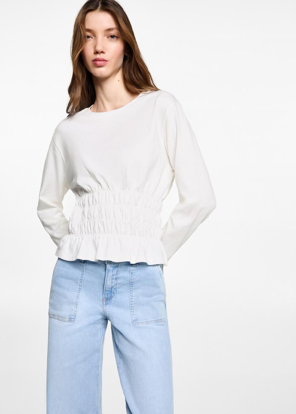 Mango Camiseta cintura fruncida