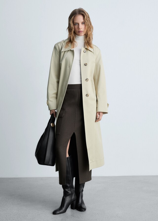 Mango Camiseta Cuello Alto Entallada