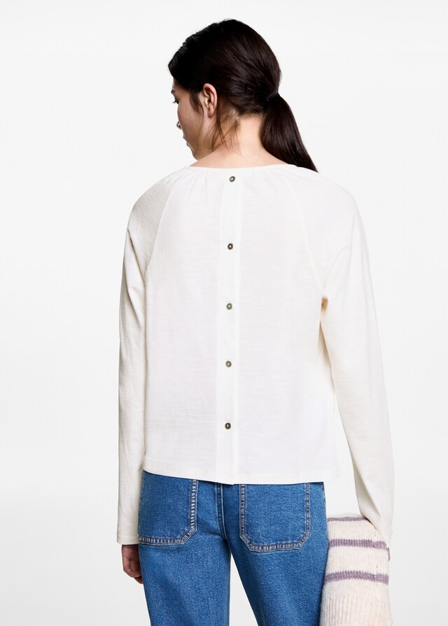 Mango Camiseta Cuello Fruncido