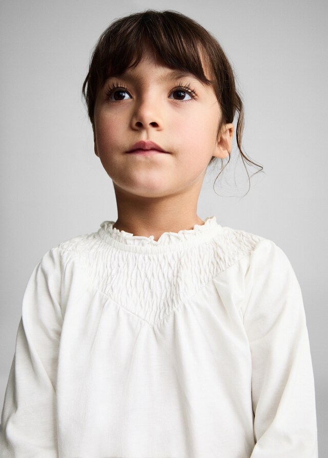 Mango Camiseta Cuello Fruncido