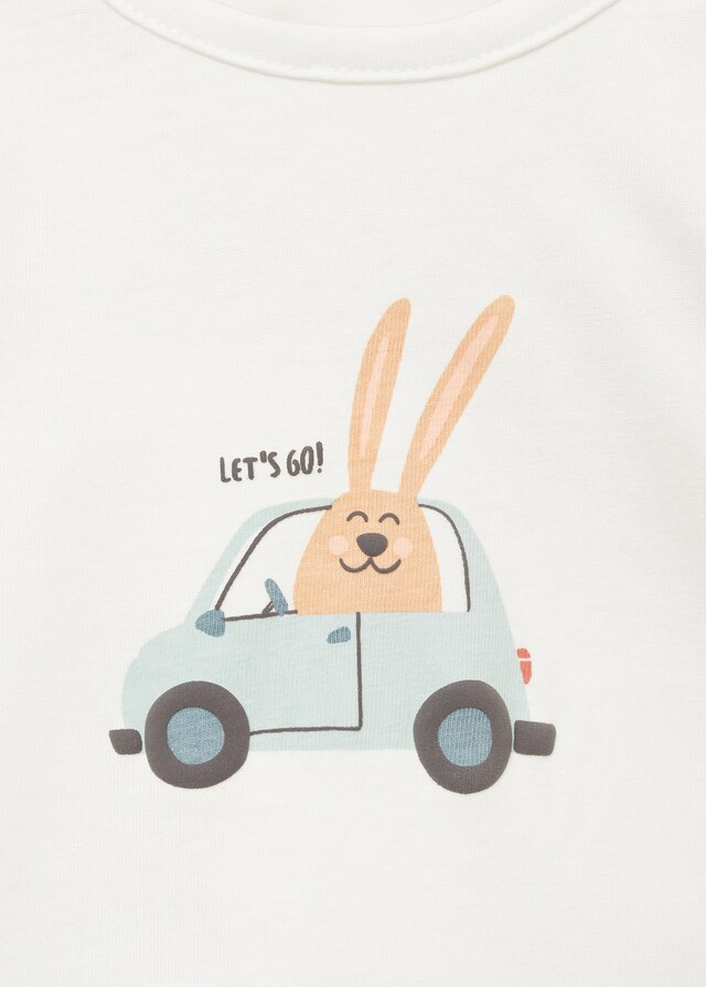 Mango Camiseta Dibujo Estampado