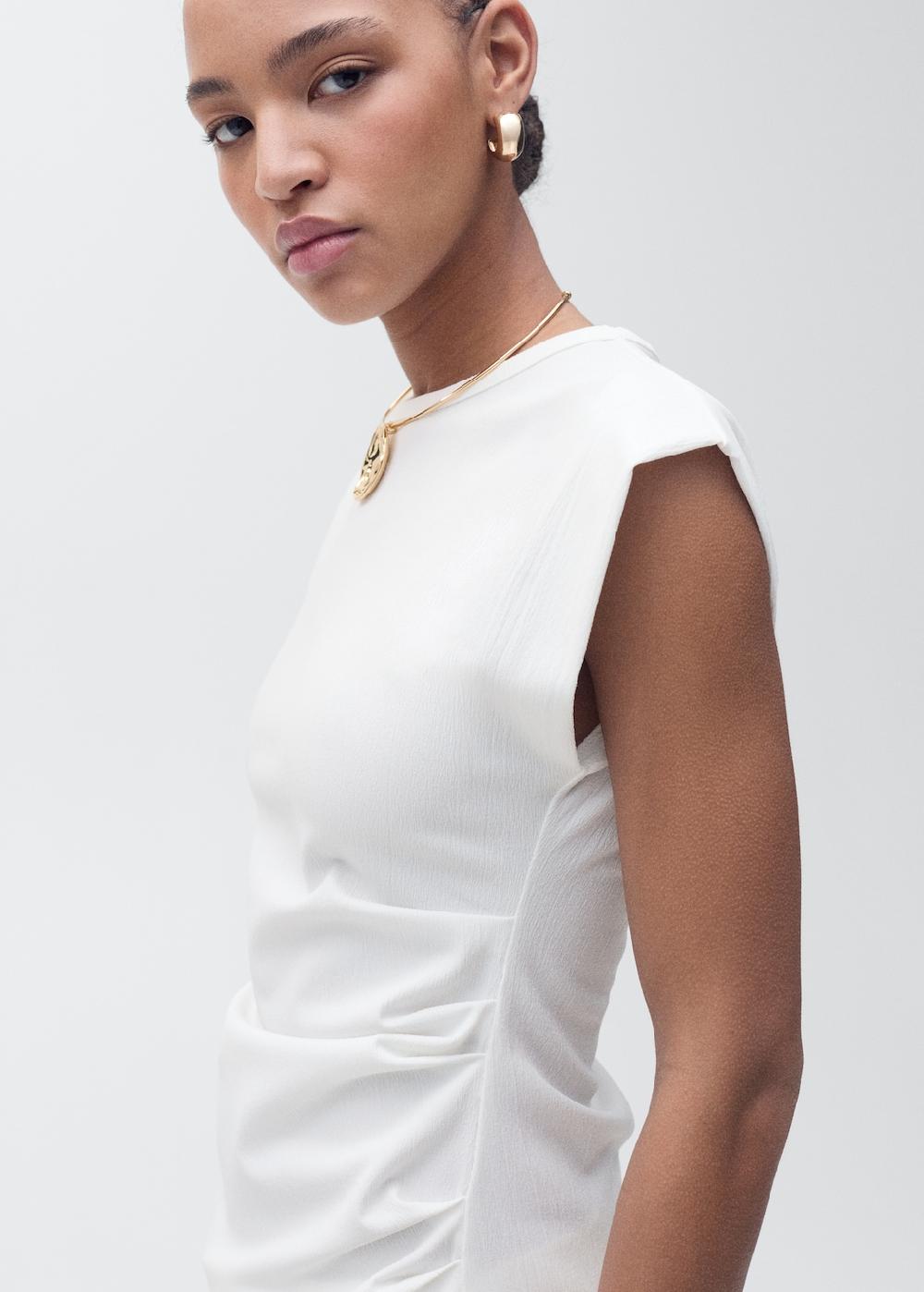 Mango Camiseta drapeada sin mangas