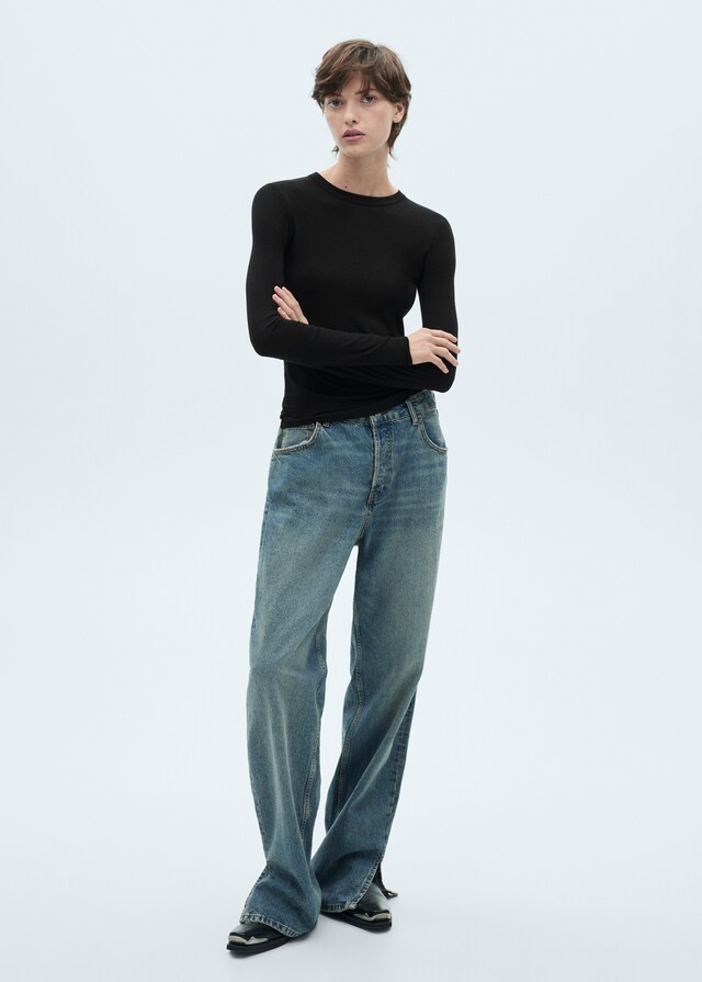 Mango Camiseta Entallada Manga Larga