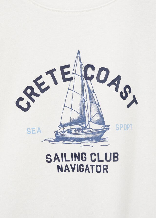 Mango Camiseta Estampada Algodón