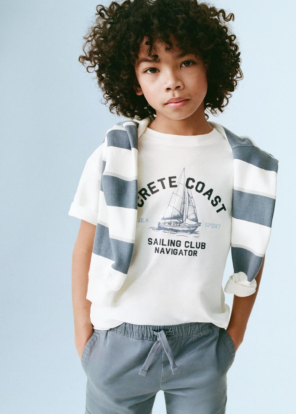 Mango Camiseta estampada algodón