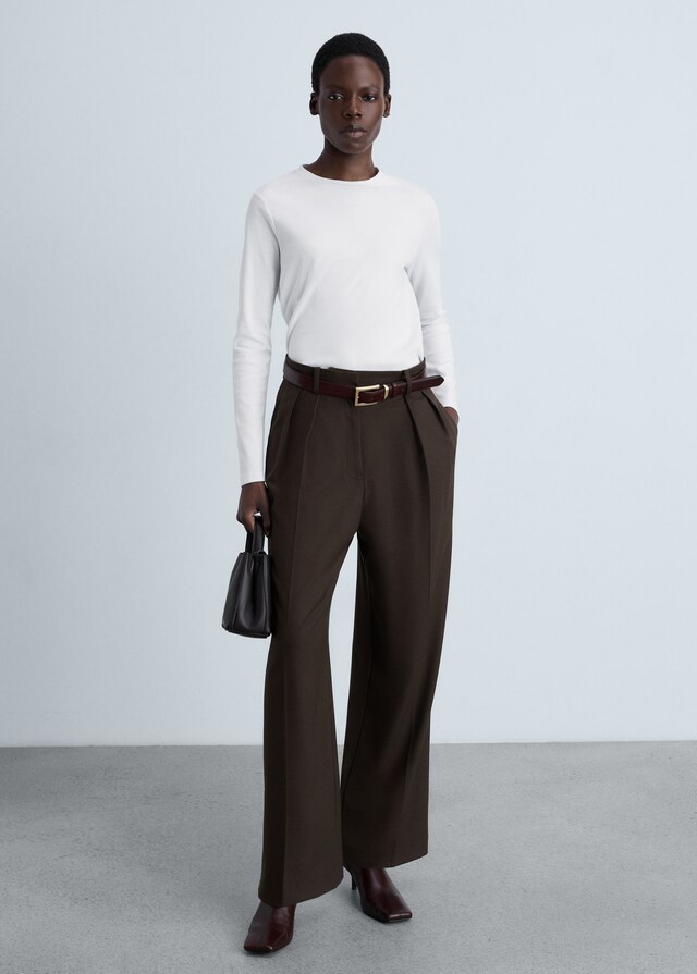 Mango Camiseta Fina Cuello Redondo