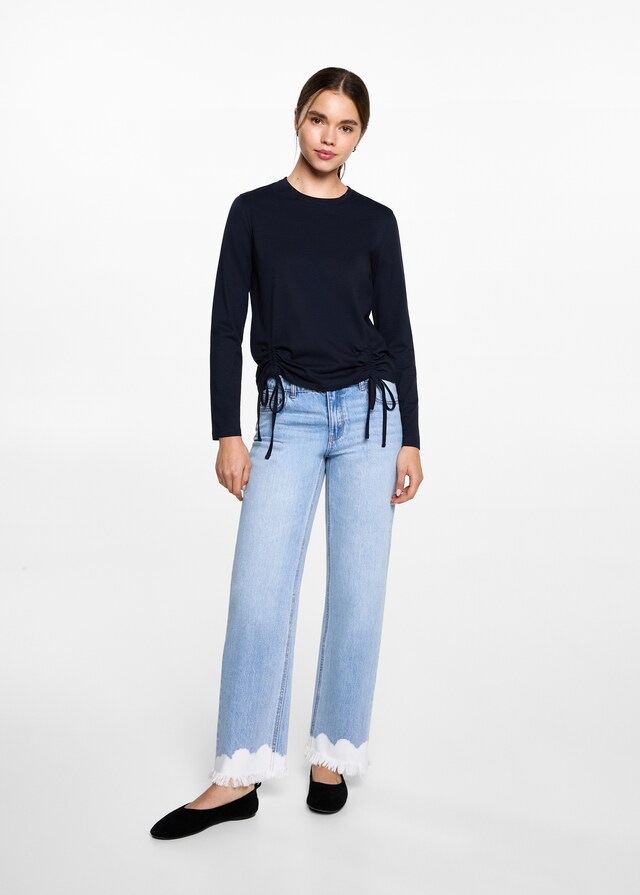 Mango Camiseta Frunces Decorativos