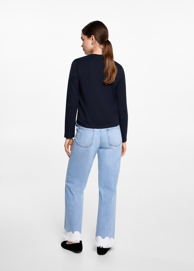 Mango Camiseta Frunces Decorativos