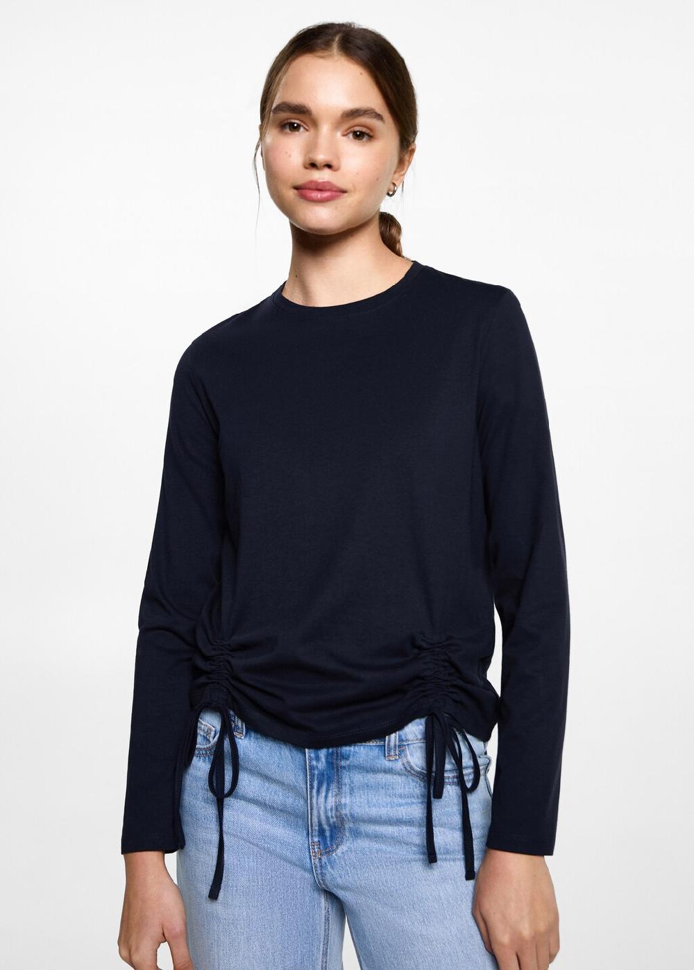 Mango Camiseta frunces decorativos