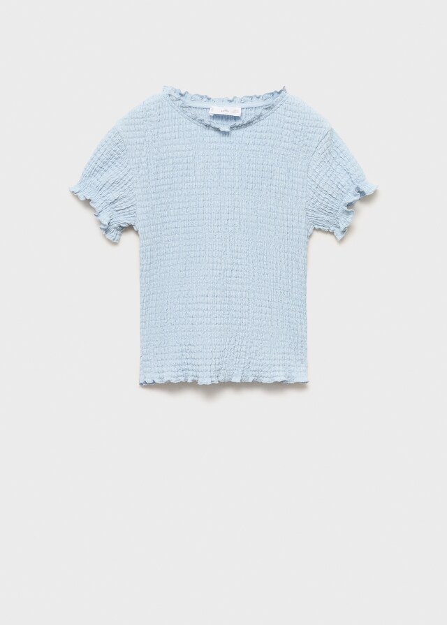 Mango Camiseta Fruncida Manga Corta