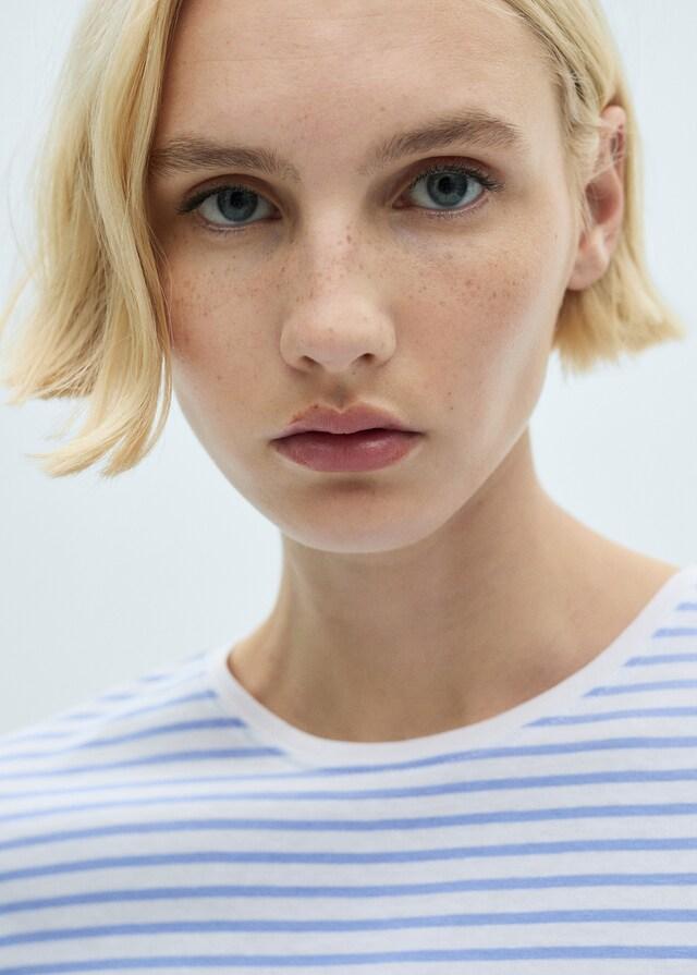 Mango Camiseta Manga Corta Rayas