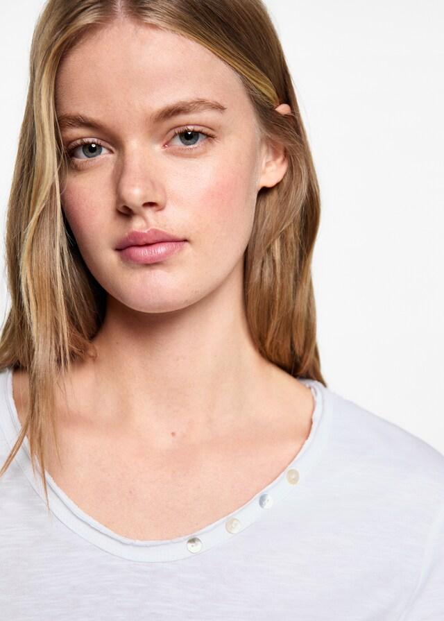 Mango Camiseta Manga Larga Botones