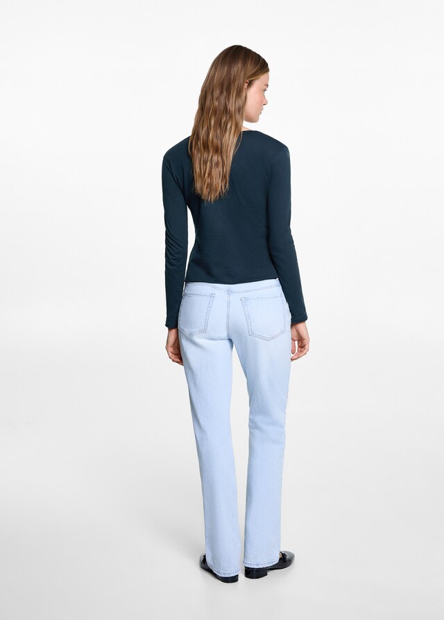 Mango Camiseta Manga Larga Botones