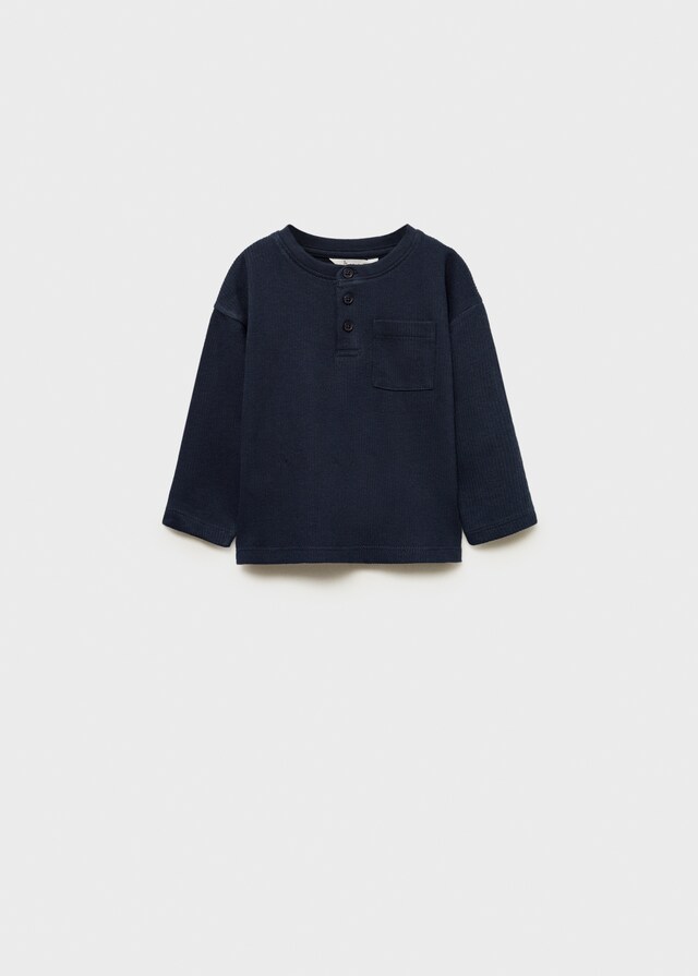 Mango Camiseta Manga Larga Botones