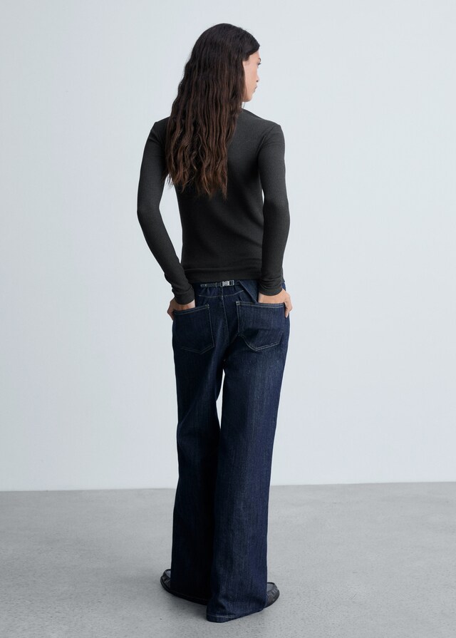 Mango Camiseta Manga Larga Canalé