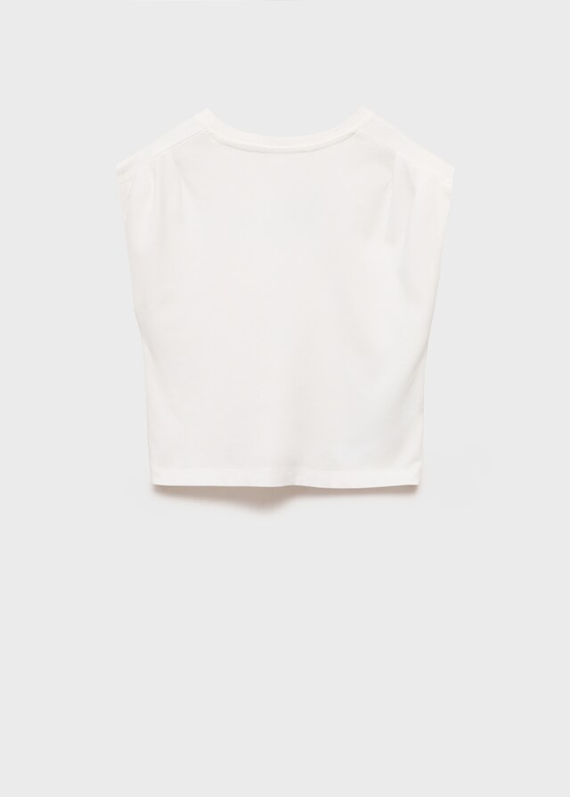 Mango Camiseta Mensaje Pliegues Hombros