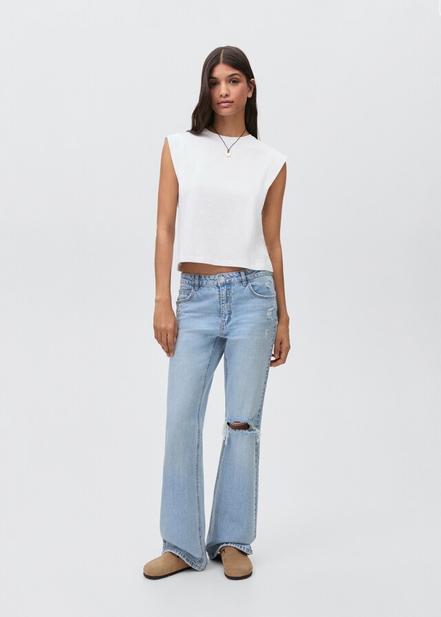 Mango Camiseta Pliegues