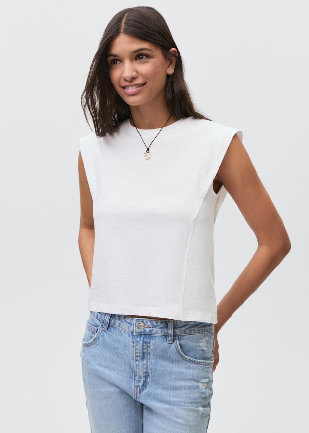 Mango Camiseta pliegues