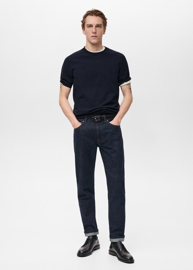 Mango Camiseta Punto Fino Algodón