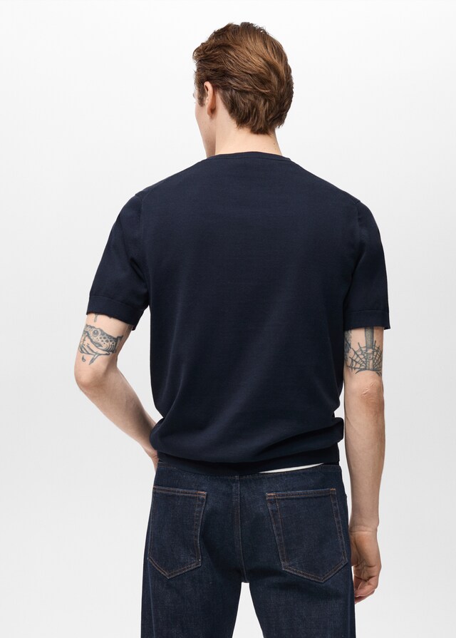 Mango Camiseta Punto Fino Algodón