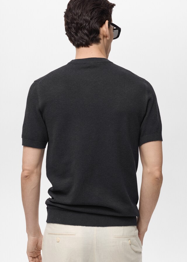 Mango Camiseta Punto Fino Algodón