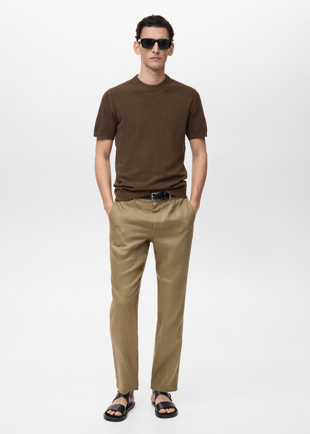 Mango Camiseta Punto Fino Algodón