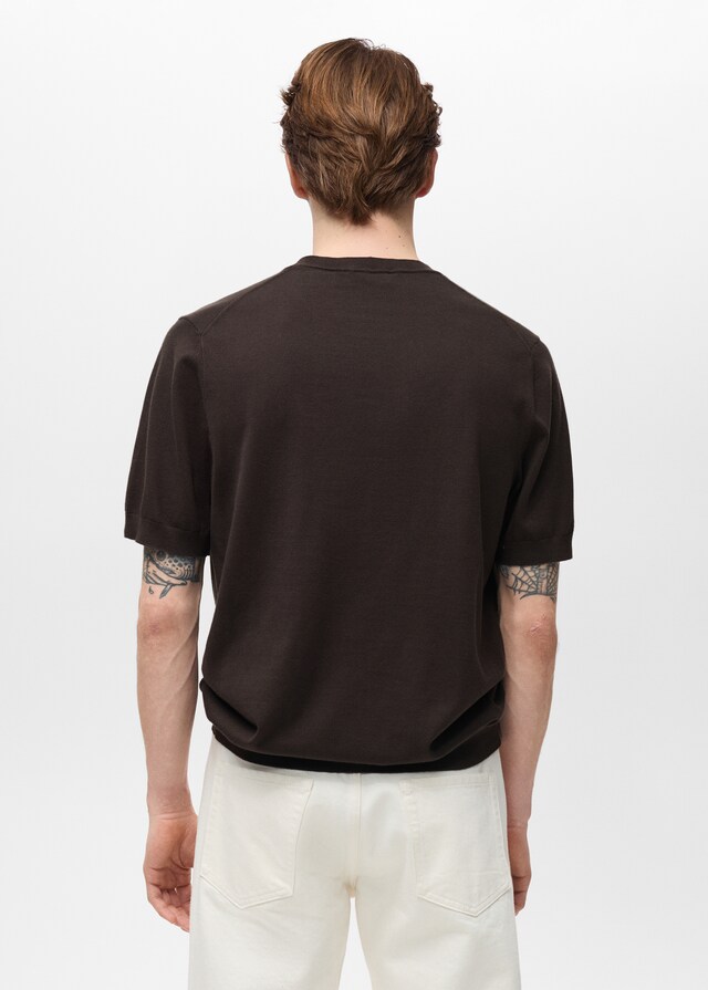Mango Camiseta Punto Fino Algodón