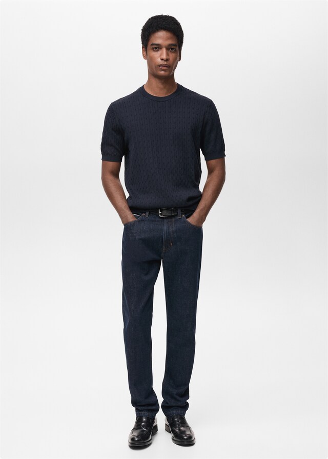 Mango Camiseta Punto Fino Trenzado