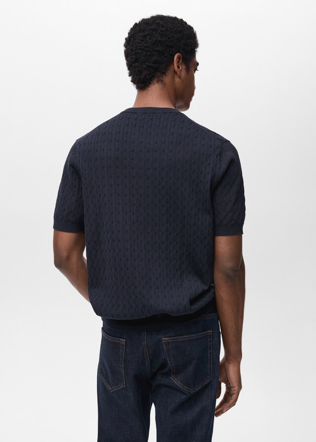 Mango Camiseta Punto Fino Trenzado