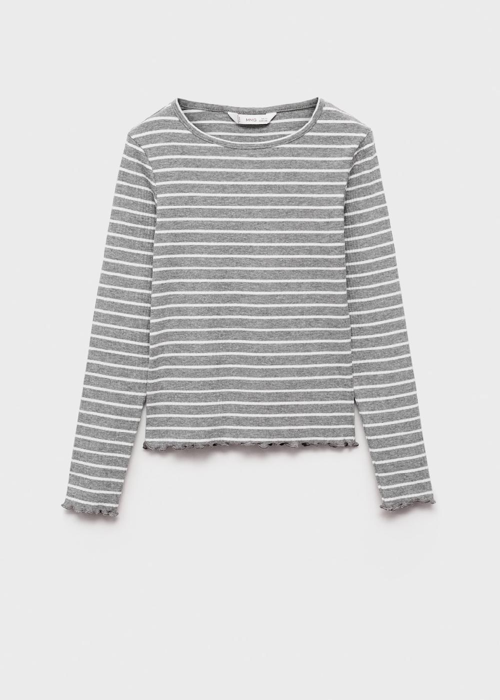 Mango Camiseta rayas canalé