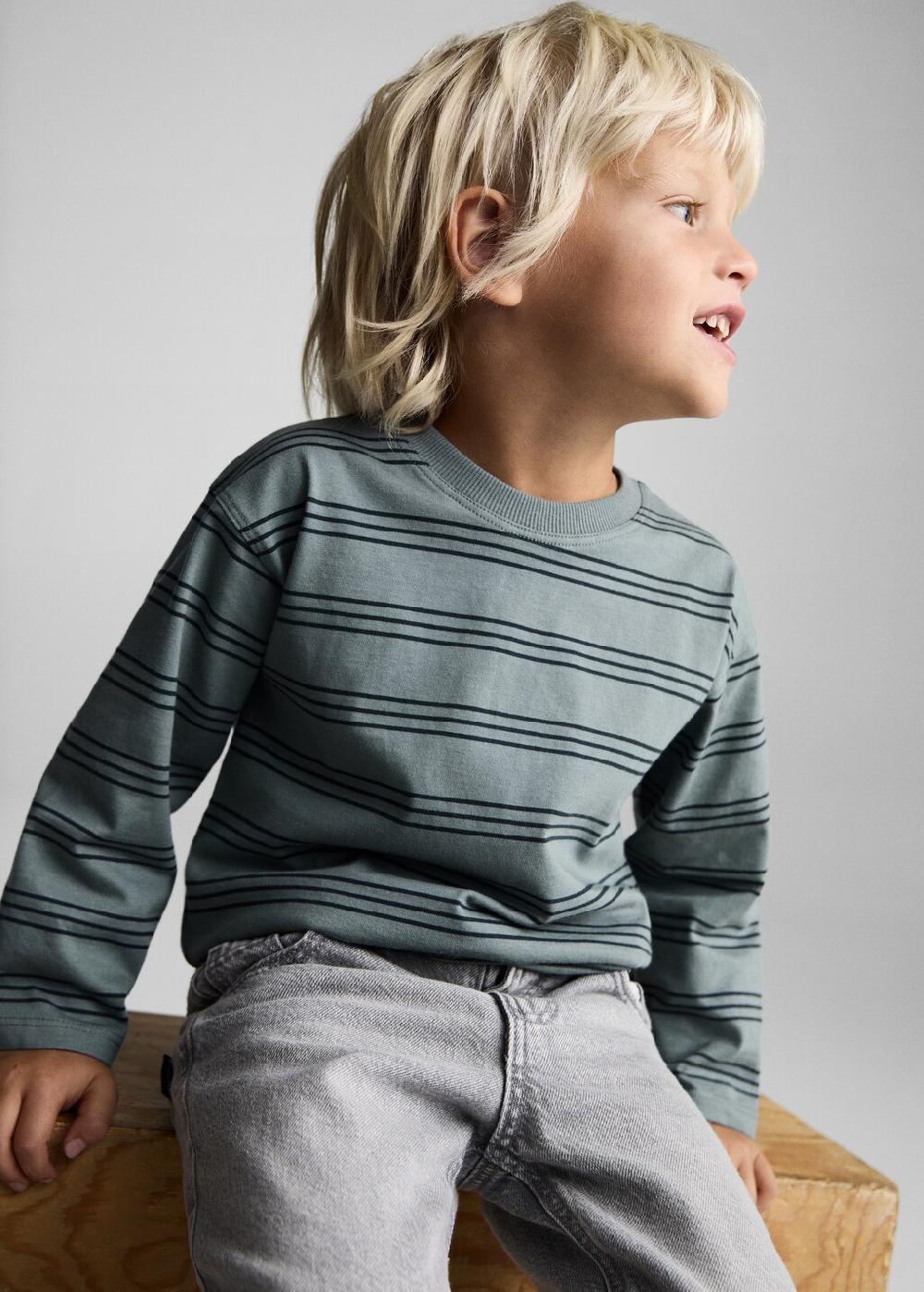 Mango Camiseta rayas triples