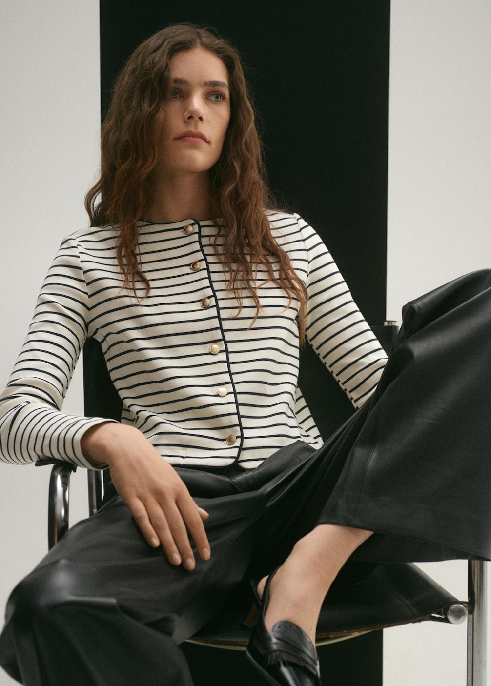 Mango Cárdigan punto rayas