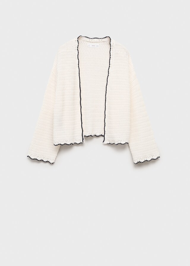 Mango Cardigan Punto Terminaciones Contraste