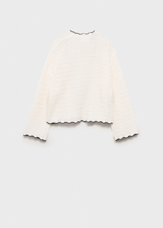 Mango Cardigan Punto Terminaciones Contraste